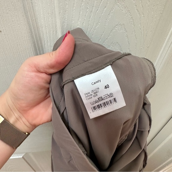 Raffaello Rossi candy 7/8 pants tan brown athletic joggers sweatpants 40 - Picture 7 of 8